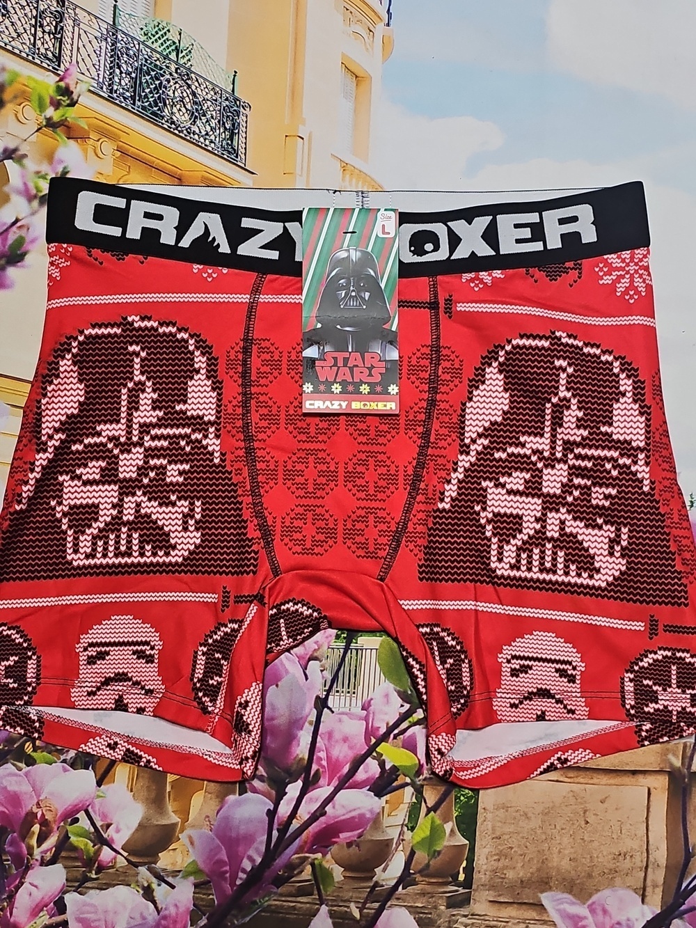 Crazy Boxer Red Star Wars Darth Vader Men’s Boxer Briefs Large New
